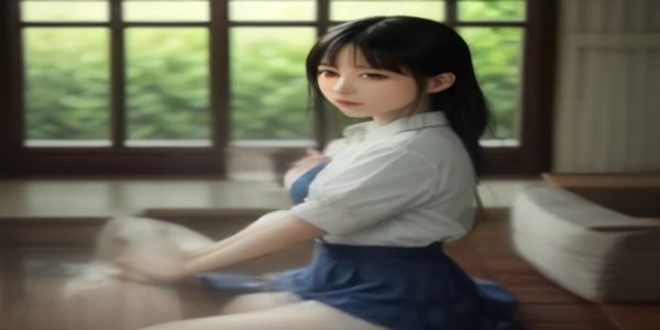 日本都市年轻女性在时尚街区行走，身着极简通勤风服装，背景是东京繁忙街道，画面色调温暖